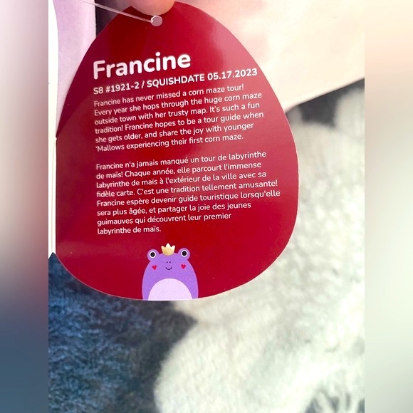 Squishmallows Francine the Purple Frog 8in Plush Limited Edition - Picture 13 of 15